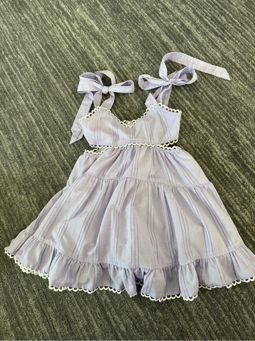Katie J NYC Lilac Tie-Shoulder Tiered Dress